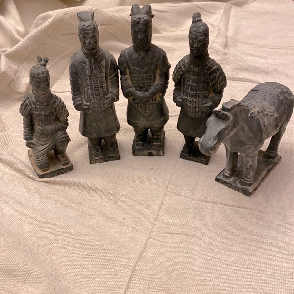 Vintage terracotta Qin Dynasty - Set of Warriors with Horse